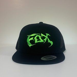 Yupoong FOX Hat Direct Embroider Flat Bill Snapback Mesh NEW